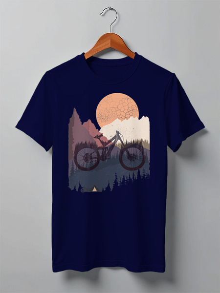 Заказать мужскую футболку в Москве. Футболка классическая Mountain Bike от oneredfoxstore@gmail.com - готовые дизайны и нанесение принтов.