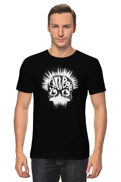 Заказать мужскую футболку в Москве. Футболка классическая Snowskull от oneredfoxstore@gmail.com - готовые дизайны и нанесение принтов.