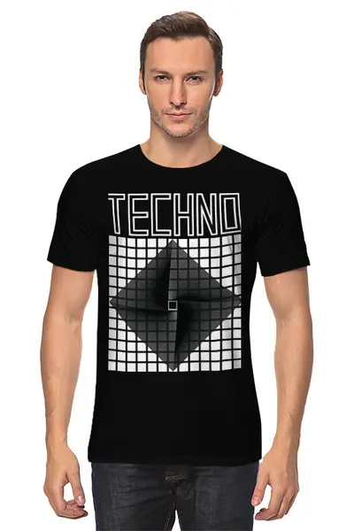 Заказать мужскую футболку в Москве. Футболка классическая Techno от cubik art  - готовые дизайны и нанесение принтов.