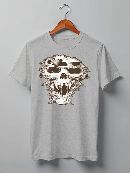 Заказать мужскую футболку в Москве. Футболка классическая Skull Art от Leichenwagen - готовые дизайны и нанесение принтов.