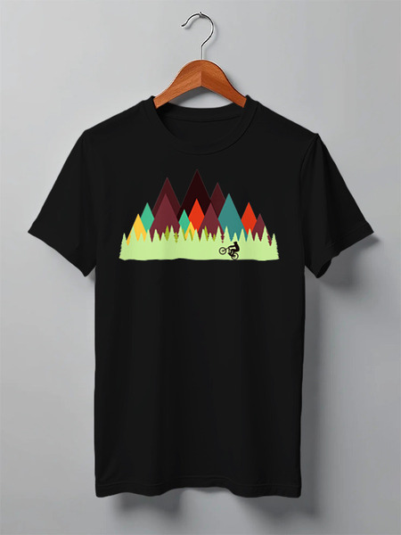 Заказать мужскую футболку в Москве. Футболка классическая Mountain Bike от oneredfoxstore@gmail.com - готовые дизайны и нанесение принтов.
