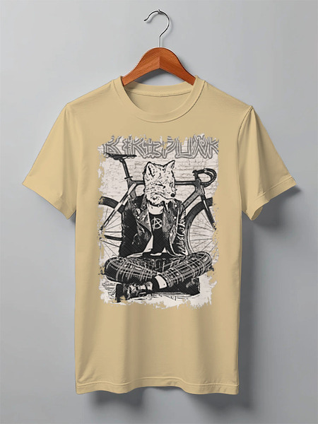 Заказать мужскую футболку в Москве. Футболка классическая Fox Punk Rider от oneredfoxstore@gmail.com - готовые дизайны и нанесение принтов.
