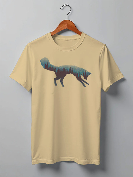 Заказать мужскую футболку в Москве. Футболка классическая Fox Here от oneredfoxstore@gmail.com - готовые дизайны и нанесение принтов.