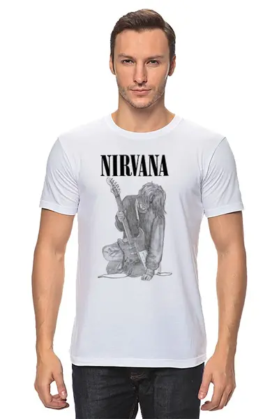 Заказать мужскую футболку в Москве. Футболка классическая Kurt Cobain  от rancid - готовые дизайны и нанесение принтов.