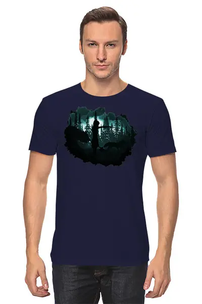 Заказать мужскую футболку в Москве. Футболка классическая In The Dark от oneredfoxstore@gmail.com - готовые дизайны и нанесение принтов.