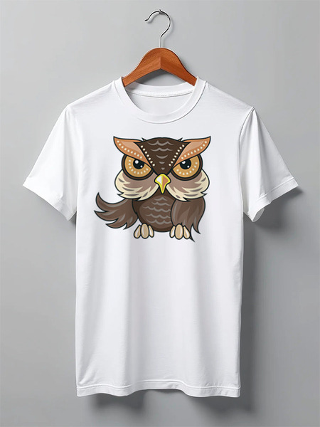 Заказать мужскую футболку в Москве. Футболка классическая Owl Here от oneredfoxstore@gmail.com - готовые дизайны и нанесение принтов.