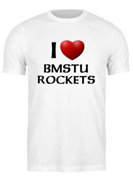 Заказать мужскую футболку в Москве. Футболка классическая BMSTU Rockets original fun edition   от Спортклуб КФ МГТУ - готовые дизайны и нанесение принтов.