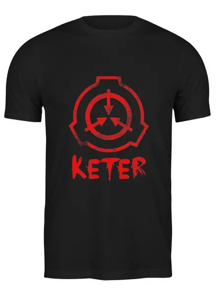 Заказать мужскую футболку в Москве. Футболка классическая SCP, Keter от geekbox - готовые дизайны и нанесение принтов.