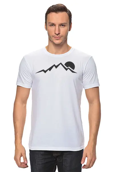 Заказать мужскую футболку в Москве. Футболка классическая Mountains от oneredfoxstore@gmail.com - готовые дизайны и нанесение принтов.