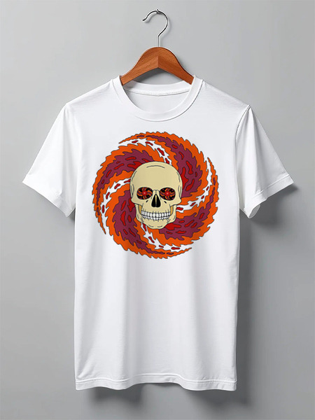 Заказать мужскую футболку в Москве. Футболка классическая Skull Art от Leichenwagen - готовые дизайны и нанесение принтов.
