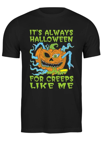 Заказать мужскую футболку в Москве. Футболка классическая Always Halloween от skynatural - готовые дизайны и нанесение принтов.