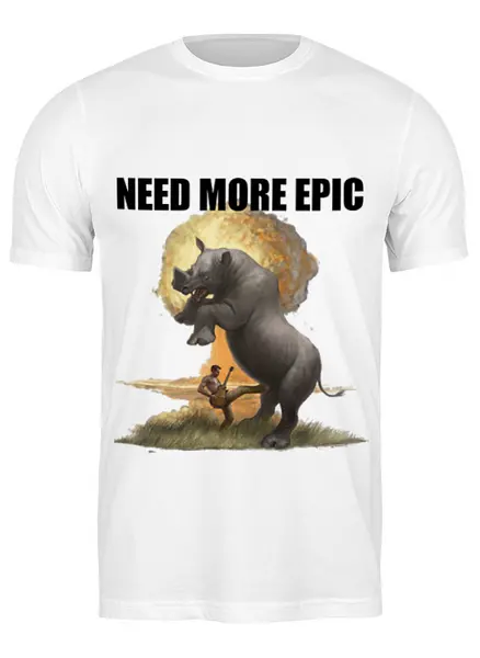 Заказать мужскую футболку в Москве. Футболка классическая Epic T-shirt от Hangover - готовые дизайны и нанесение принтов.