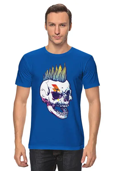 Заказать мужскую футболку в Москве. Футболка классическая Rock Skull от Jimmy Flash - готовые дизайны и нанесение принтов.