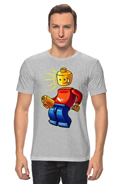 Заказать мужскую футболку в Москве. Футболка классическая Лего (Lego) от trugift - готовые дизайны и нанесение принтов.
