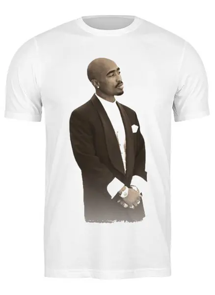 Заказать мужскую футболку в Москве. Футболка классическая 2Pac Shakur  от matax - готовые дизайны и нанесение принтов.