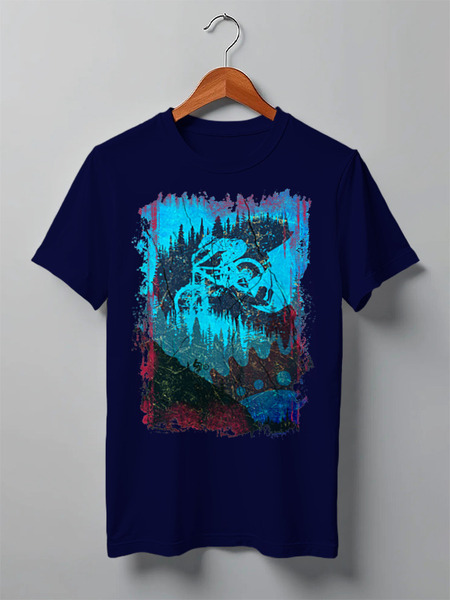 Заказать мужскую футболку в Москве. Футболка классическая Mountain Bike от oneredfoxstore@gmail.com - готовые дизайны и нанесение принтов.
