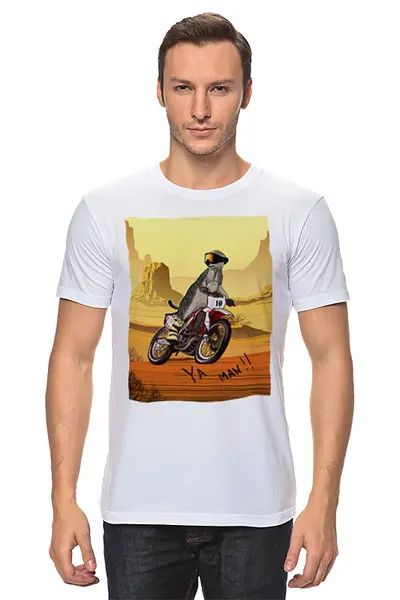 Заказать мужскую футболку в Москве. Футболка классическая Мотокросс от Марина  - готовые дизайны и нанесение принтов.