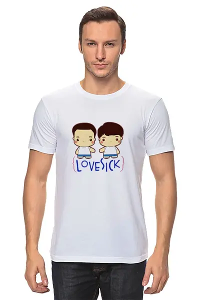 Заказать мужскую футболку в Москве. Футболка классическая Love Sick от dex-ter-83@yandex.ru - готовые дизайны и нанесение принтов.