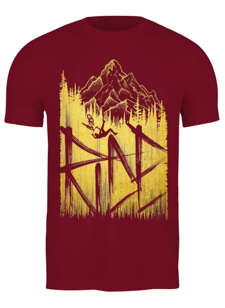Заказать мужскую футболку в Москве. Футболка классическая Ride MTB от oneredfoxstore@gmail.com - готовые дизайны и нанесение принтов.