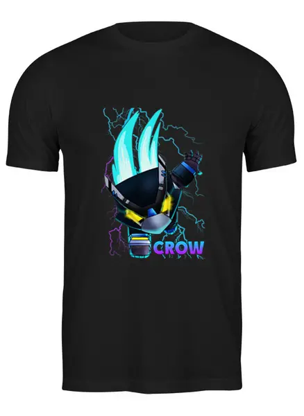 Заказать мужскую футболку в Москве. Футболка классическая Brawl Stars CROW от vista12761@rambler.ru - готовые дизайны и нанесение принтов.