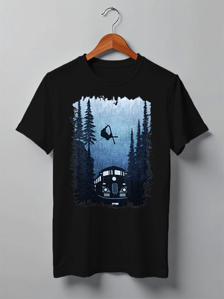 Заказать мужскую футболку в Москве. Футболка классическая Ski Ride от oneredfoxstore@gmail.com - готовые дизайны и нанесение принтов.