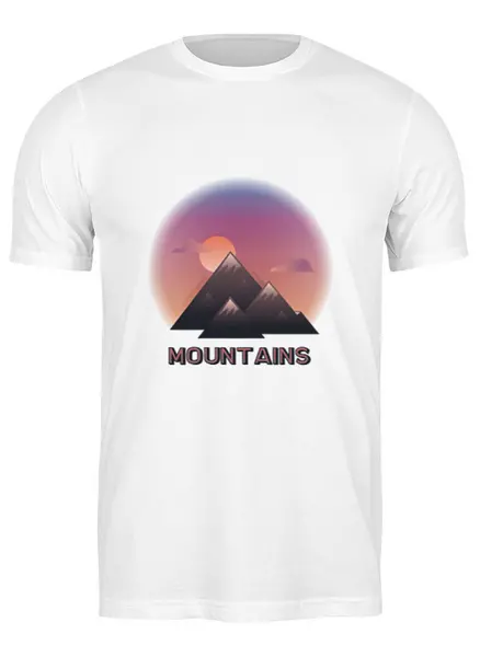 Заказать мужскую футболку в Москве. Футболка классическая Mountains от white_irbis - готовые дизайны и нанесение принтов.