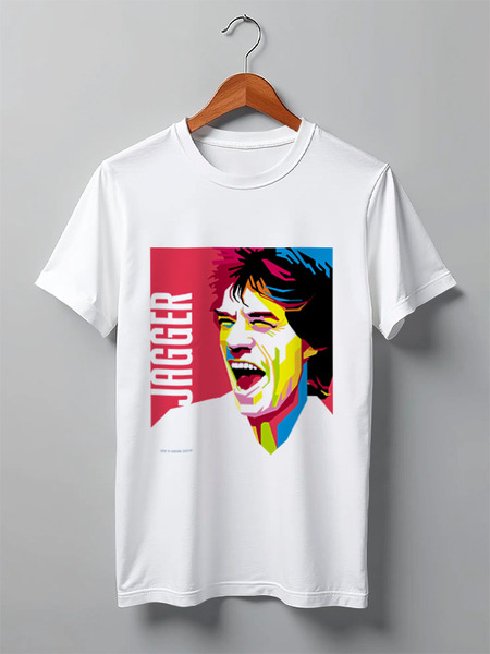 Заказать мужскую футболку в Москве. Футболка классическая Mick Jagger (The Rolling Stones) от Fedor - готовые дизайны и нанесение принтов.