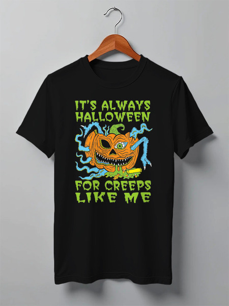 Заказать мужскую футболку в Москве. Футболка классическая Always Halloween от skynatural - готовые дизайны и нанесение принтов.