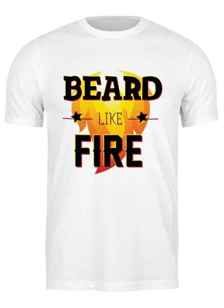Заказать мужскую футболку в Москве. Футболка классическая Beard Like Fire от Borodachi - готовые дизайны и нанесение принтов.