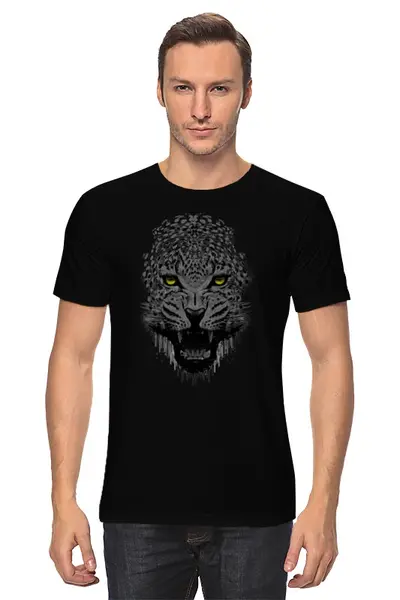 Заказать мужскую футболку в Москве. Футболка классическая Чёрная пантера от printik - готовые дизайны и нанесение принтов.