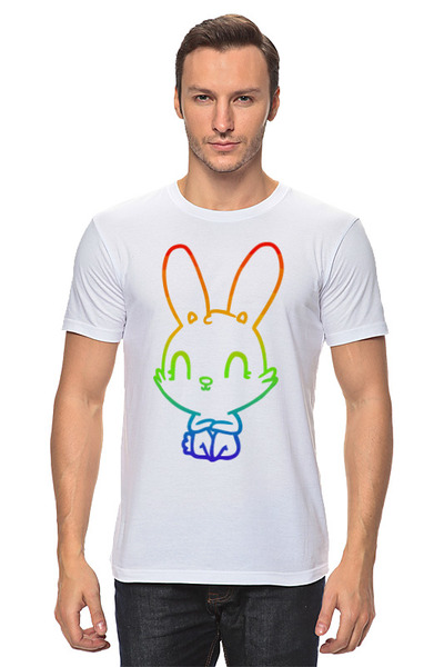 Заказать мужскую футболку в Москве. Футболка классическая Color Rabbit от skynatural - готовые дизайны и нанесение принтов.