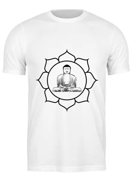 Заказать мужскую футболку в Москве. Футболка классическая Будда Медитация от MariYang  - готовые дизайны и нанесение принтов.