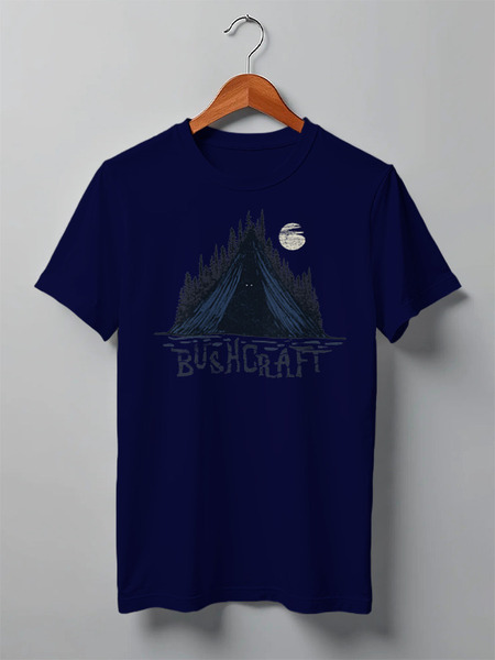 Заказать мужскую футболку в Москве. Футболка классическая Bushcraft от oneredfoxstore@gmail.com - готовые дизайны и нанесение принтов.