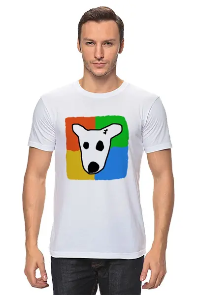 Заказать мужскую футболку в Москве. Футболка классическая Собачка ВКонтакте от YellowCloverShop - готовые дизайны и нанесение принтов.