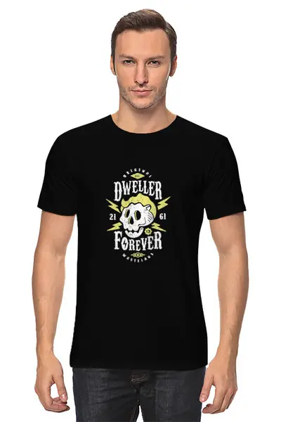 Заказать мужскую футболку в Москве. Футболка классическая Dweller Forever от AJIUK - готовые дизайны и нанесение принтов.