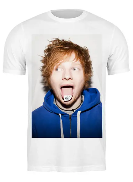 Заказать мужскую футболку в Москве. Футболка классическая Ed Sheeran от Vladec11 - готовые дизайны и нанесение принтов.