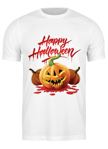 Заказать мужскую футболку в Москве. Футболка классическая Ночь хеллоуина от prodesign - готовые дизайны и нанесение принтов.
