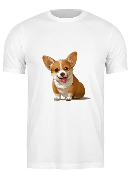 Заказать мужскую футболку в Москве. Футболка классическая Корги Собака от MariYang  - готовые дизайны и нанесение принтов.