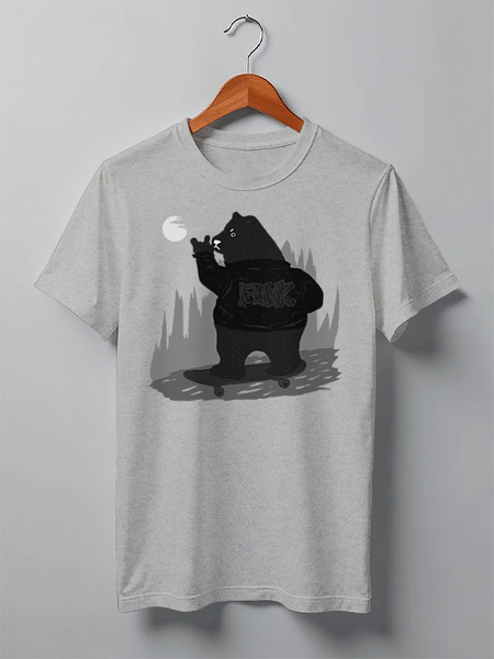Заказать мужскую футболку в Москве. Футболка классическая Bad Bear Skater от oneredfoxstore@gmail.com - готовые дизайны и нанесение принтов.