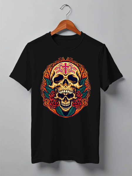 Заказать мужскую футболку в Москве. Футболка классическая Death Skull от skynatural - готовые дизайны и нанесение принтов.