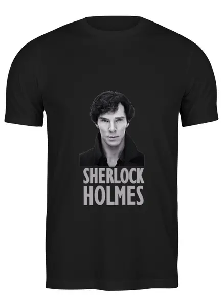 Заказать мужскую футболку в Москве. Футболка классическая Sherlock Holmes от cherdantcev - готовые дизайны и нанесение принтов.