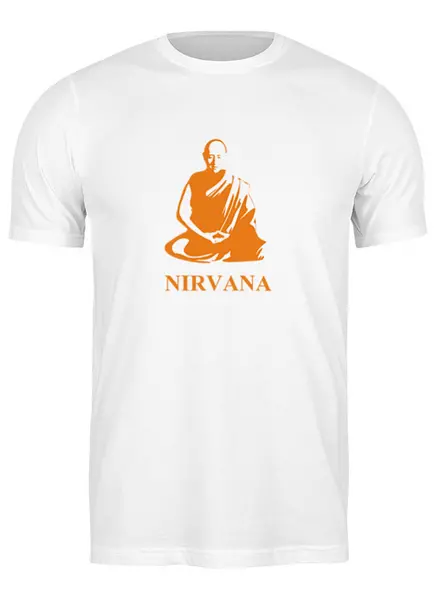 Заказать мужскую футболку в Москве. Футболка классическая Nirvana-orange от LINGAM ART | lingam.ord@gmail.com - готовые дизайны и нанесение принтов.