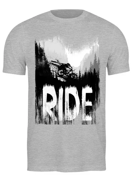 Заказать мужскую футболку в Москве. Футболка классическая Mountain Bike от oneredfoxstore@gmail.com - готовые дизайны и нанесение принтов.