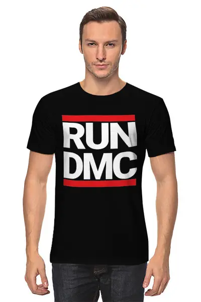 Заказать мужскую футболку в Москве. Футболка классическая RUN DMC от Константин Тотьмянин - готовые дизайны и нанесение принтов.