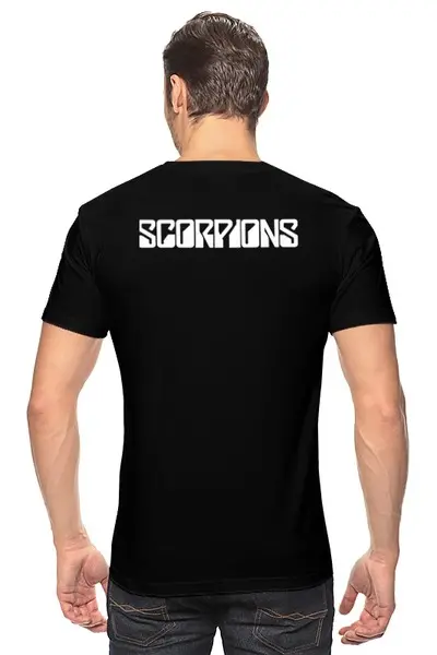 Заказать мужскую футболку в Москве. Футболка классическая Scorpions Band от Leichenwagen - готовые дизайны и нанесение принтов.