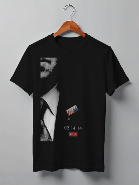 Заказать мужскую футболку в Москве. Футболка классическая House of Cards  от KinoArt - готовые дизайны и нанесение принтов.