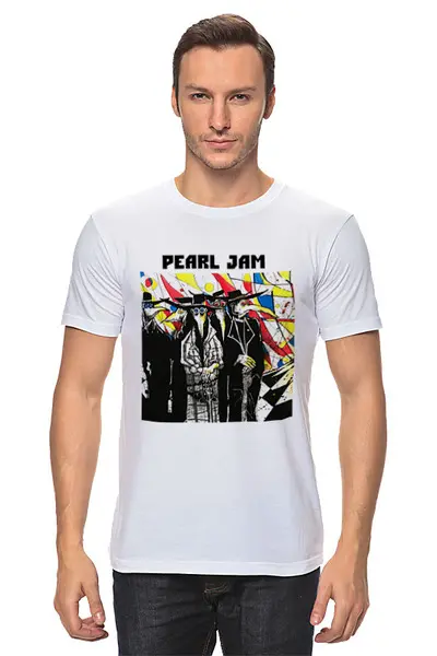 Заказать мужскую футболку в Москве. Футболка классическая Pearl Jam от Fedor - готовые дизайны и нанесение принтов.