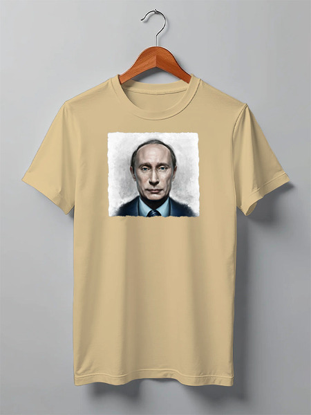 Заказать мужскую футболку в Москве. Футболка классическая Putin от Leichenwagen - готовые дизайны и нанесение принтов.