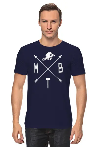 Заказать мужскую футболку в Москве. Футболка классическая Mountain Bike от oneredfoxstore@gmail.com - готовые дизайны и нанесение принтов.