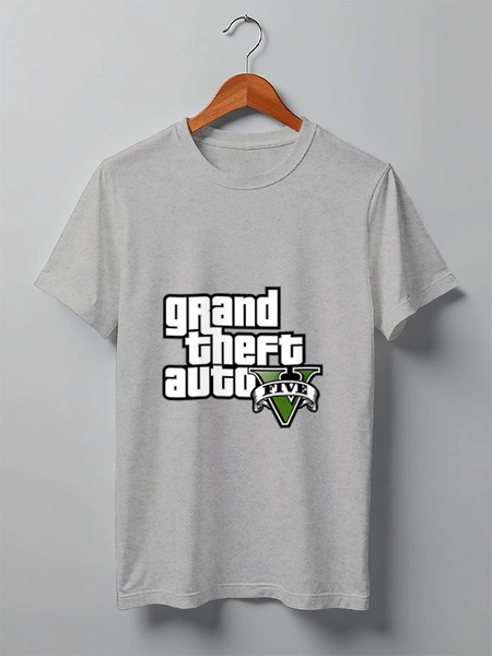 Заказать мужскую футболку в Москве. Футболка классическая Grand Theft Auto 5 от BURNSHIRTS - готовые дизайны и нанесение принтов.